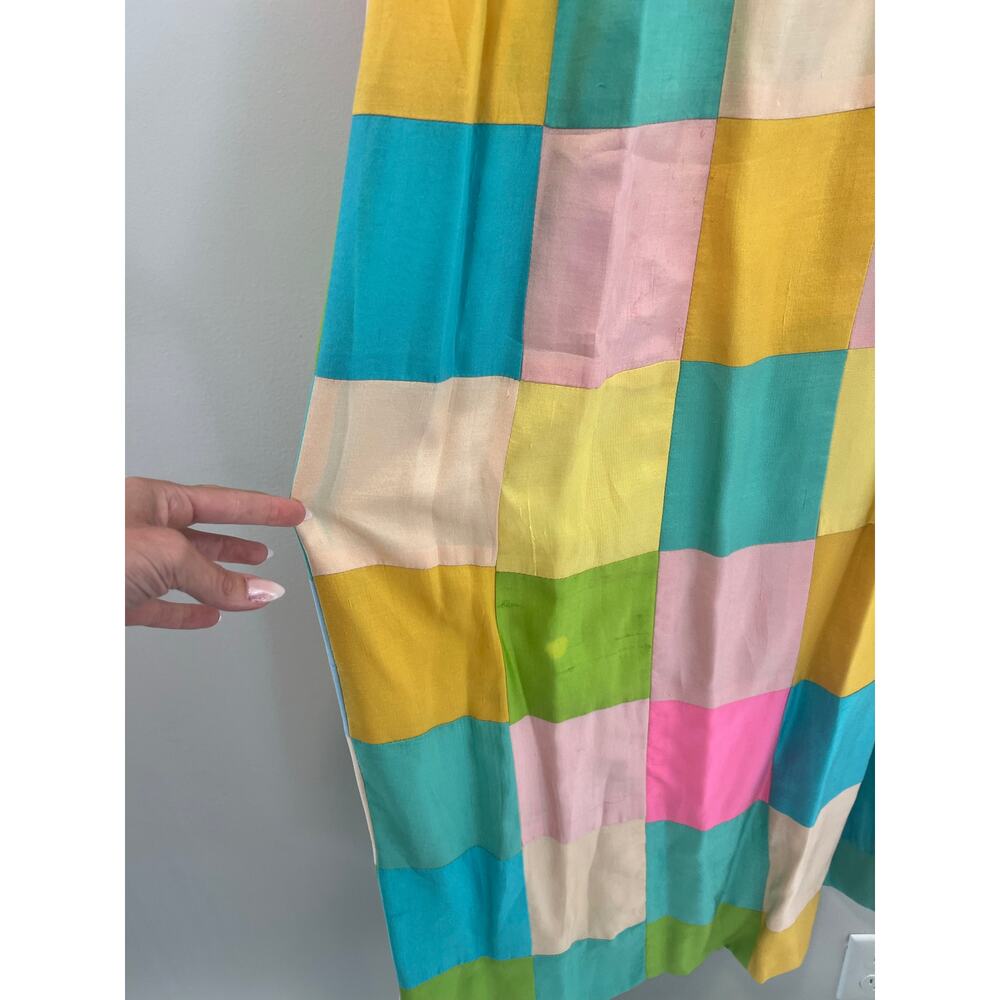1970s Vintage Maxi Patchwork Dress Bold Bright Colors New York Designer - Picture 11 of 14